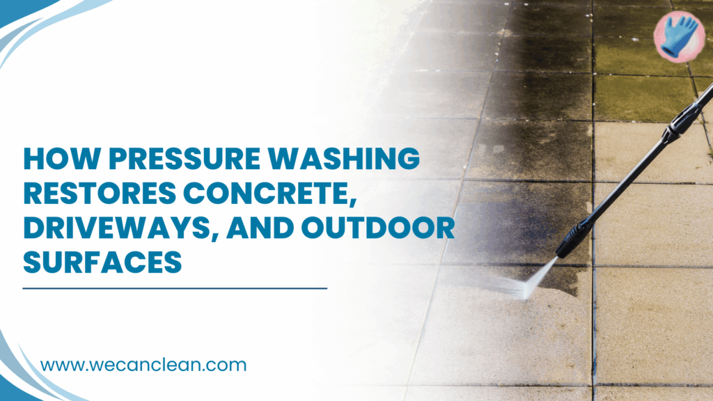 High-pressure washing removing dirt and stains