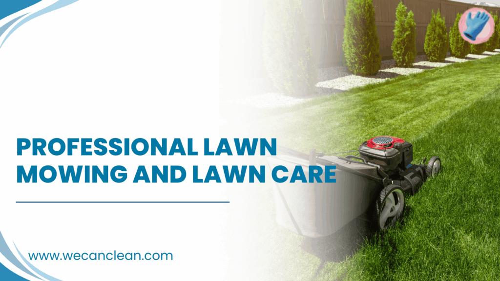 Professional lawn care team providing routine yard maintenance